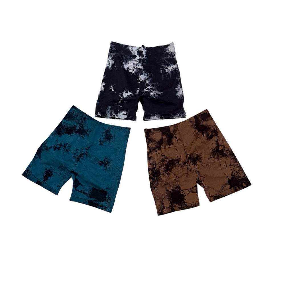Set of 3 tie dye scrunchy athletic shorts!